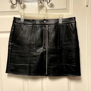 Faux Leather Mini Skirt Black